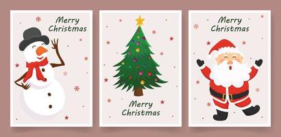 modelo de cartão de Natal e ano novo desenhado à mão vetor