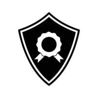 escudo com fita, ilustração do qualidade ao controle e garantia ícone vetor