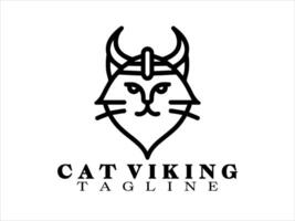 linhas viking gato logotipo vetor