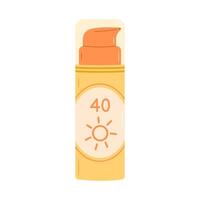 protetor solar spf creme. spf 40. proteção para pele. plano ilustração isolado em branco fundo vetor