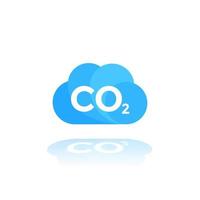 ícone de emissões de co2 em branco vetor