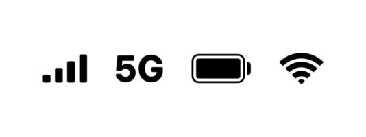 5g placa ícones definir. rede sem fio tecnologia ícones vetor