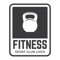 ginástica clube logotipo com kettlebell em branco, ilustração modelo vetor