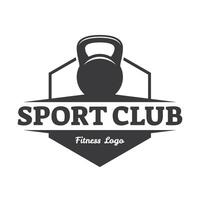 ginástica clube logotipo com kettlebell em branco, ilustração modelo vetor