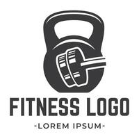 ginástica clube logotipo com kettlebell em branco, ilustração modelo vetor