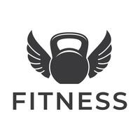 ginástica clube logotipo com kettlebell em branco, ilustração modelo vetor