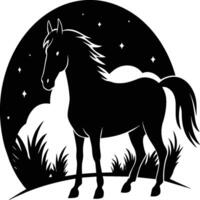 cavalo silhueta animal isolado em branco fundo. Preto cavalos gráfico elemento ilustração. vetor