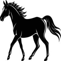 cavalo silhueta animal isolado em branco fundo. Preto cavalos gráfico elemento ilustração. vetor