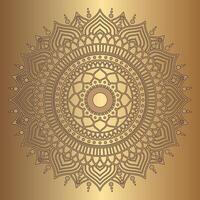 decorativo dourado mandala em dourado fundo vetor