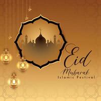 eid al adha Mubarak islâmico festival celebração fundo vetor