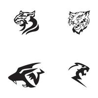 ilustração do modelo do ícone e símbolo do tigre vetor