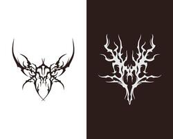 tribal tatuagem forma de ativos ácido brutalismo elemento ilustração poster, t camisa projeto, adesivo símbolo editável vetor