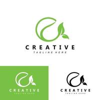 planta e design de logotipo, conceito natural minimalista simples, decoração verde vetor