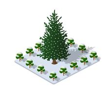 Árvore de Natal nevado vetor