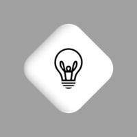 lâmpada ícone em luz fundo. idéia símbolo. elétrico lâmpada, luz, inovação, solução, criativo pensamento, eletricidade. contorno, plano estilo. plano Projeto. vetor