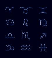 conjunto de símbolo do signo do Zodíaco. ilustração vetorial vetor