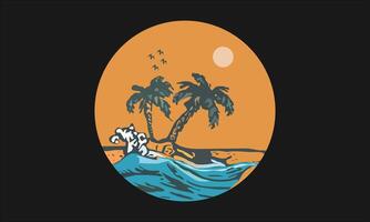 design de camiseta de verão vetor