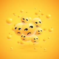 Grupo de emoticons amarelos altamente detalhados, ilustração vetorial