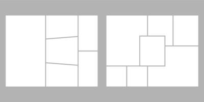 minimalista geométrico foto quadro, Armação disposição para foto álbuns, Casamento foto. 8,5 para 11 dentro proporção vetor