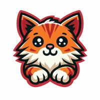 gato mascote logotipo ícone Projeto vetor