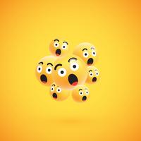 Grupo de emoticons amarelos altamente detalhados, ilustração vetorial vetor