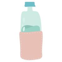 garrafa de água de vidro reutilizável, estilo de vida sem desperdício, vetor
