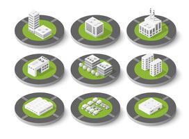 Cidade de conjunto isométrica urbana vetor