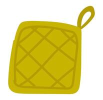 cozinha quadrado potholder dentro plano Projeto. tecido mão proteção suporte. ilustração isolado. vetor