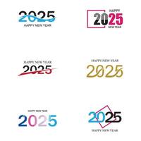 feliz Novo ano 2025 texto Projeto vetor