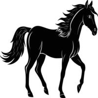 cavalo silhueta animal isolado em branco fundo. Preto cavalos gráfico elemento ilustração. vetor