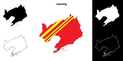 liaoning província esboço mapa conjunto vetor