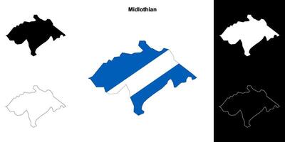 Midlothian em branco esboço mapa conjunto vetor