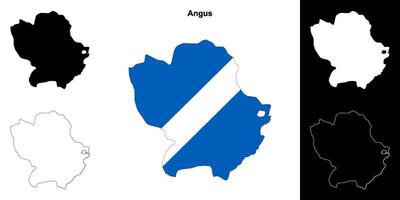 angus em branco esboço mapa conjunto vetor