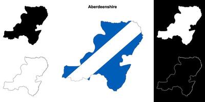 aberdeenshire em branco esboço mapa conjunto vetor