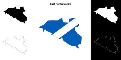 leste Renfrewshire em branco esboço mapa conjunto vetor