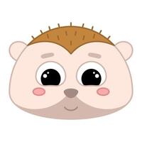 fofa kawaii porco-espinho emoji ícone vetor