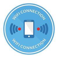 Wi-fi conexão rótulo vetor