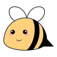 fofa kawaii abelha emoji ícone vetor