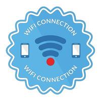 Wi-fi conexão rótulo vetor