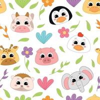 fofa kawaii emoji animal ícones padronizar vetor