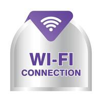 Wi-fi conexão rótulo vetor