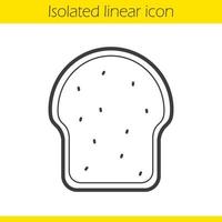 brinde ícone linear. ilustração de linha fina. símbolo de contorno de pão fatiado. desenho de contorno isolado de vetor