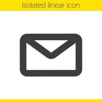 ícone linear de e-mail. ilustração de linha fina de carta. símbolo de contorno de sms. desenho de contorno isolado de vetor