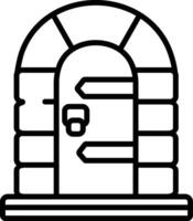 castelo porta retângulo esboço ilustração vetor