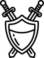 batalha escudo esboço ilustração vetor