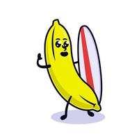 mascote banana fofa vetor