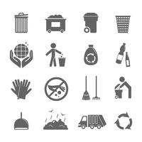 Conjunto de ícones de lixo vetor