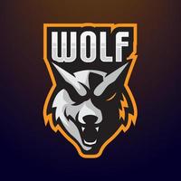 logotipo do wolf e-sport vetor