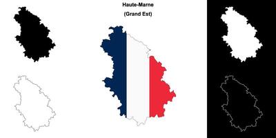 haute-marne departamento esboço mapa conjunto vetor