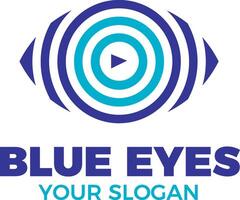 olho logotipo Projeto modelo. azul olho ícone. visão logotipo conceito. olho visão logotipo. vetor